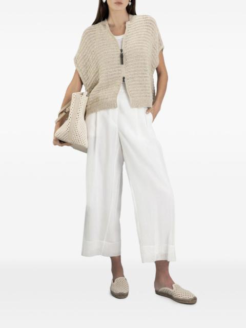 Brunello Cucinelli sequin-embellished open-knit cardigan
