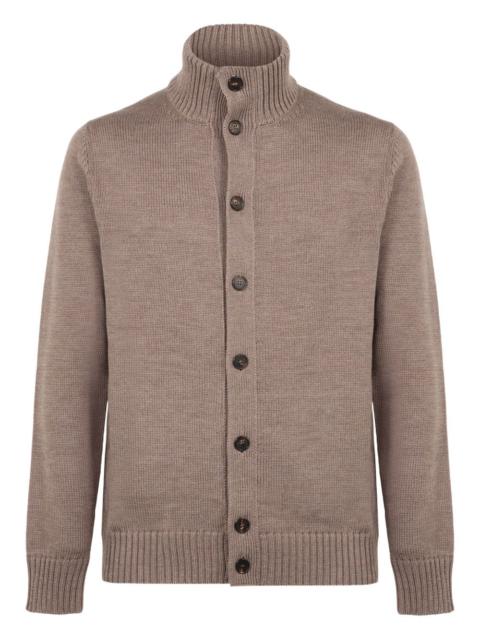 SLOWEAR button high-neck cardigan