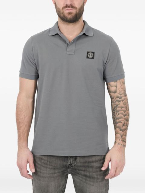 Stone Island Gris logo patch polo shirt