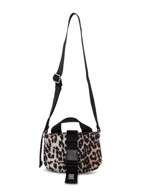 GANNI LEOPARD TECH MINI SATCHEL BAG