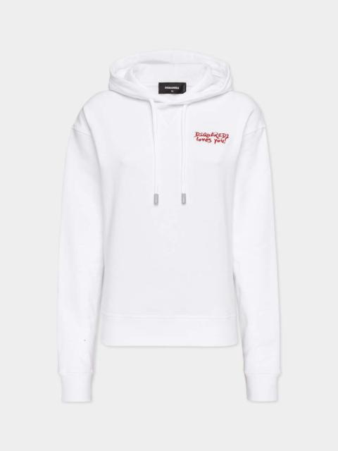 DSQUARED2 LOVES YOU COOL FIT HOODIE SWEATSHIRT