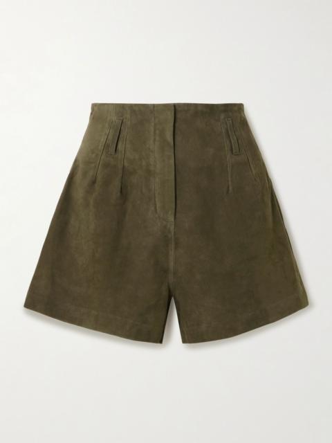 The Frankie Shop Lise suede shorts Army green