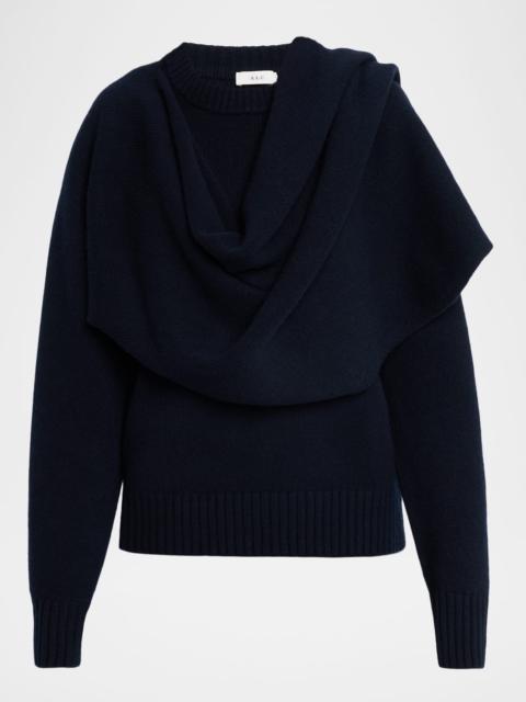 A.L.C. Davin Draped Wool Sweater