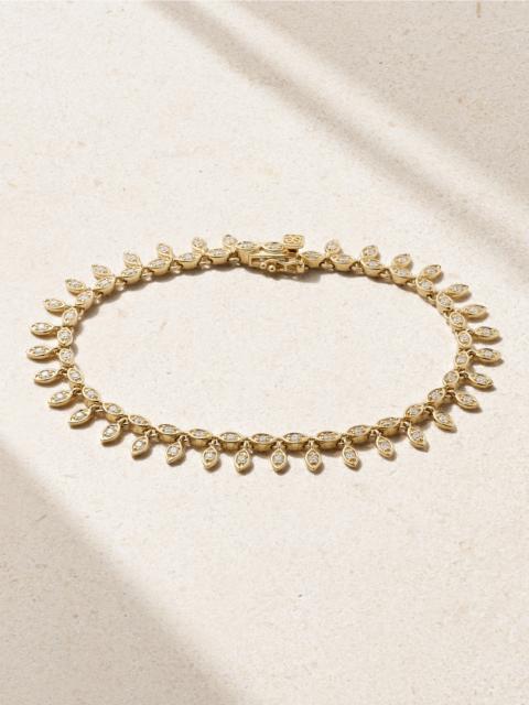 SYDNEY EVAN Marquise Eye Eternity Fringe 14-karat Gold Diamond Bracelet