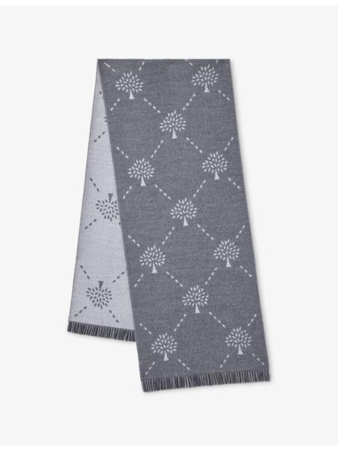 Mulberry Mulberry Diamond Tree Jacquard Wool Scarf
