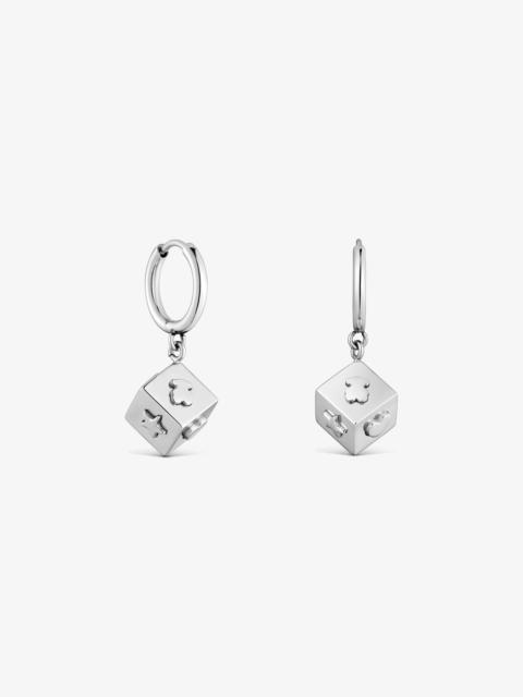 TOUS Steel Hoop earrings with cube charm TOUS Charming