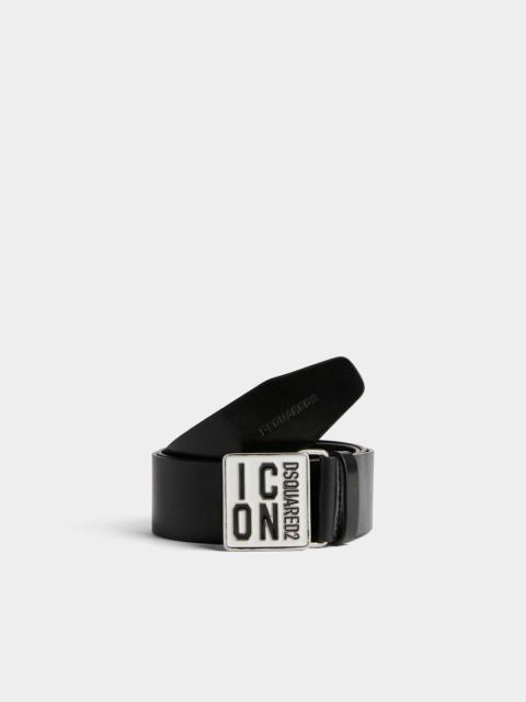 DSQUARED2 BE ICON PLAQUE BELT