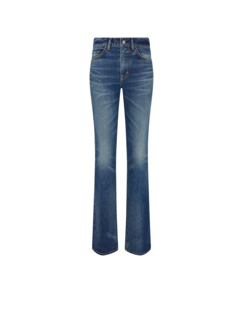 TOM FORD STRETCH RAW DENIM FLARED PANTS