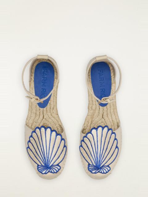 FARM RIO Blue 3D Shell Iconic Espadrille Sandal