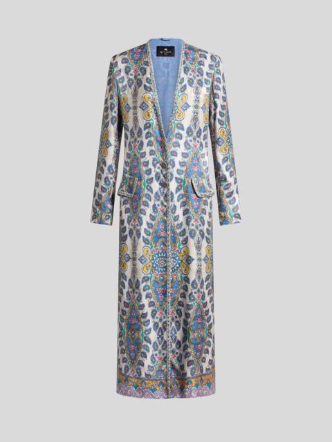 Etro DUSTER COAT WITH PEGASO BUTTONS