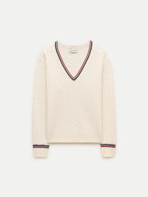 J.CREW Perfect cashmere V-neck in cable knit