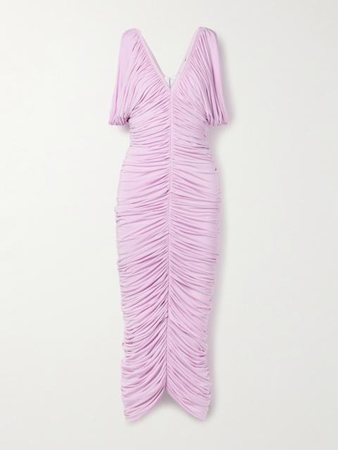 MAGDA BUTRYM Ruched Satin-jersey Midi Dress