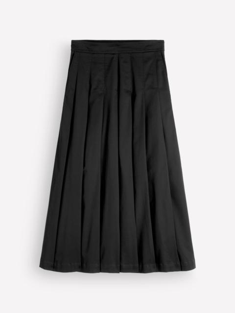 BODEN Aya cotton sateen Midi Skirt-Black