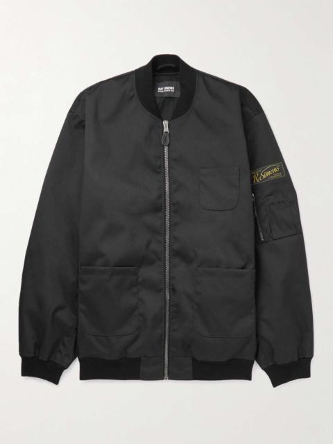 Raf Simons Logo-Appliquéd Printed Recycled Canvas Bomber Jacket