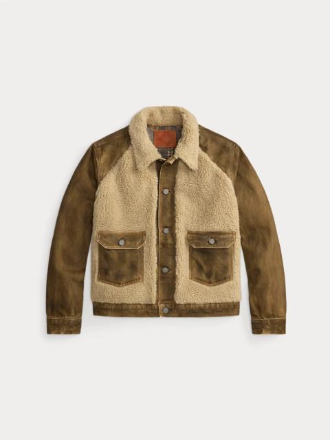 RRL by Ralph Lauren Fleece-Panel Denim Trucker Jacket