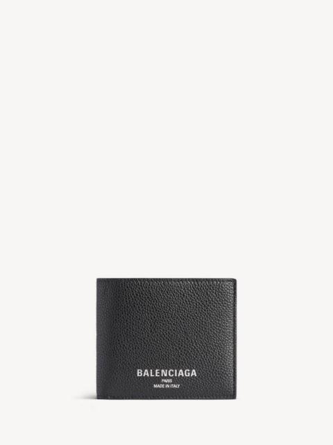 BALENCIAGA Men's Credit Square Folded Coin Wallet in Black