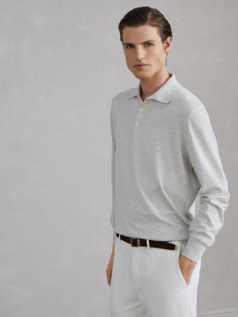Cotton lightweight polo-style sweater