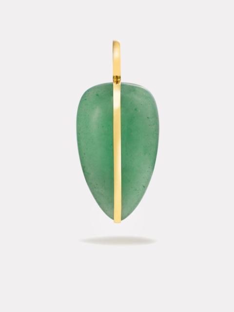 By Pariah Large Pebble Pendant in Green Aventurine | 14K