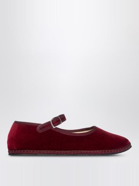 ViBi Venezia Mary Jane in burgundy velvet