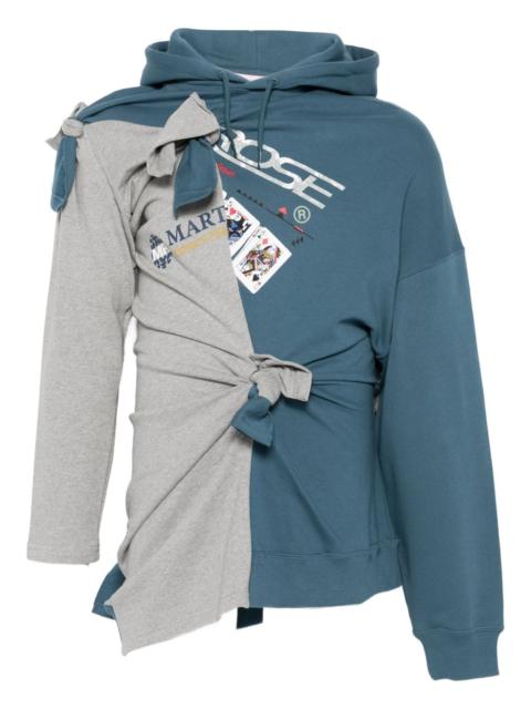 Martine Rose asymmetrical tie-detail cotton hoodie