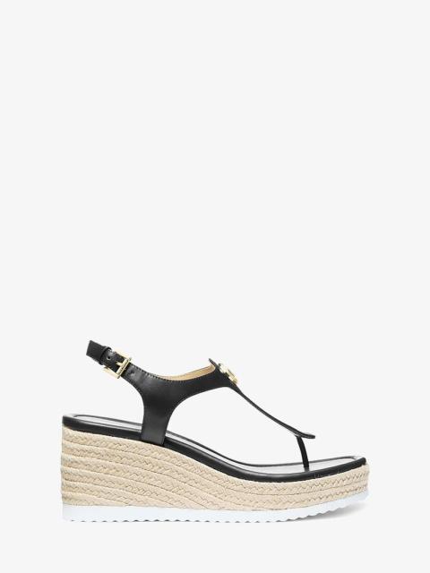 MICHAEL KORS Val Leather Thong Wedge Sandal