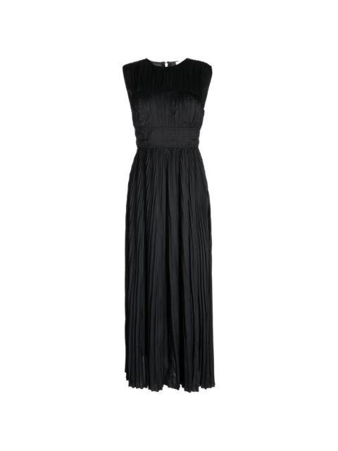 ULLA JOHNSON Delia plissÃ© satin gown dress