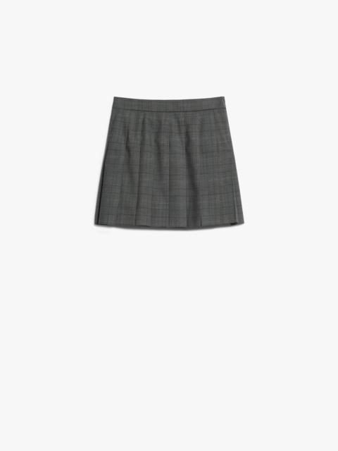 Max Mara ALCUNO Short wool blend pleated skirt