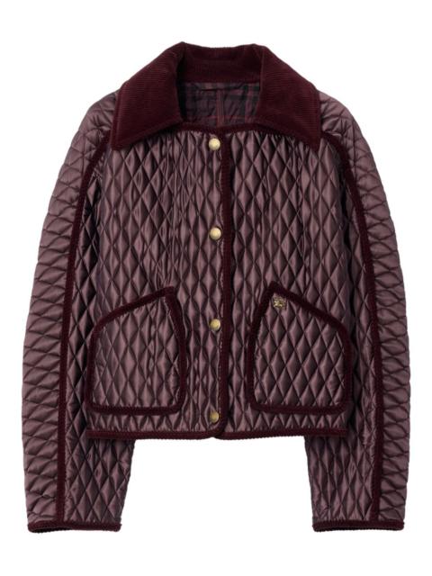 Burberry quilted corduroy-trimmed puffer jacket