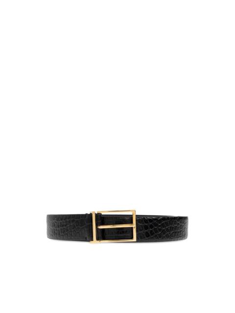 TOM FORD crocodile-effect buckled belt
