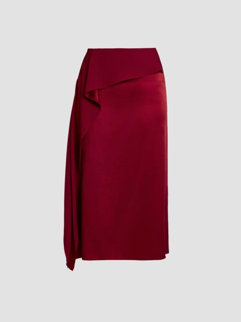 Erdem SATIN CADY DRAPED MIDI SKIRT