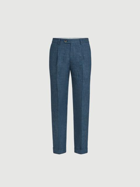 Brunello Cucinelli Linen houndstooth trousers with pleat
