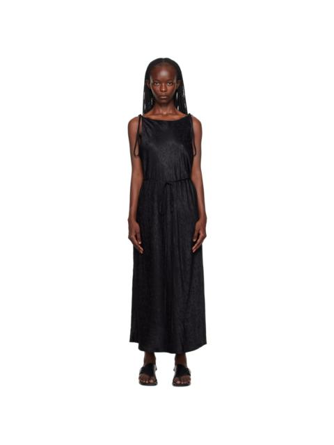 Song for the Mute Black Tied Wrap Midi Dress