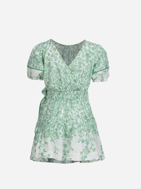 Poupette St Barth Mini Dress Chantal for girls - Green Lazuli