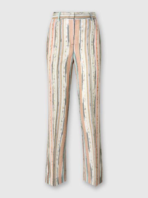 Missoni Classic trousers in striped lamé slub viscose with cropped hem