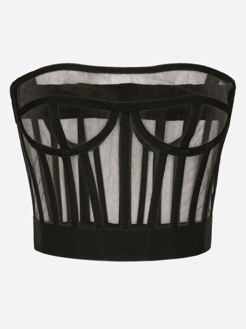 Dolce & Gabbana Tulle bustier top with boning