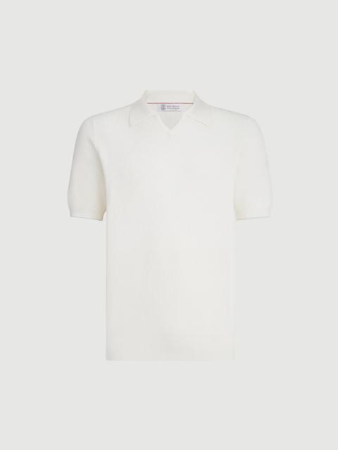 Brunello Cucinelli Cotton English rib knit polo