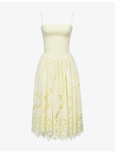 House of CB Ysabella Floral-Print Cotton Midi Dress
