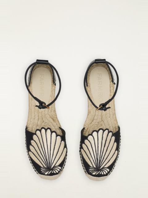 FARM RIO Black 3D Shell Iconic Espadrille Sandal