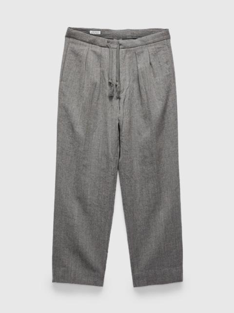 KAPTAIN SUNSHINE Wool Herringbone Easy Trousers in Top Grey