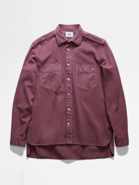 Tod's DOUBLE POCKET SHIRT - BURGUNDY