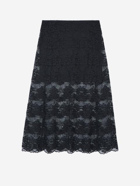 The Kooples LONG BLACK LACE SKIRT