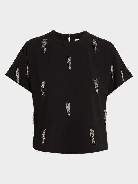 SIMKHAI Abelia Embellished Crewneck T-Shirt