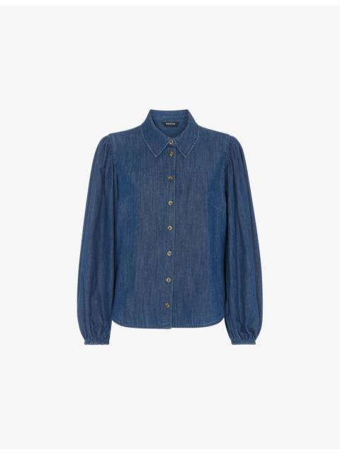 WHISTLES Chambray Blouson Denim Shirt