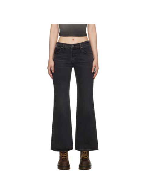 Levi's Black Middy Ankle Flare Jeans