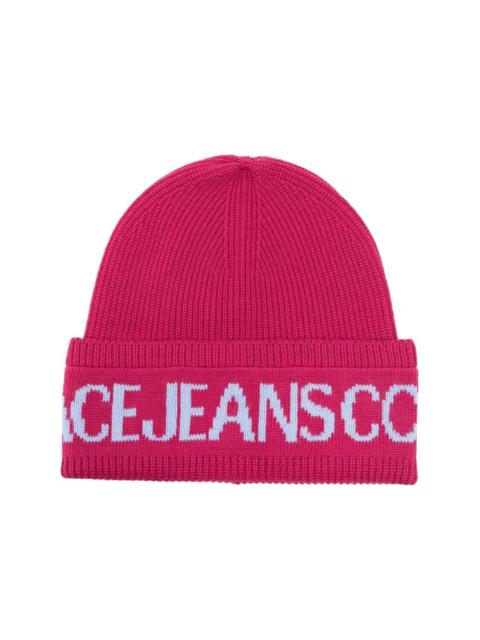 VERSACE JEANS COUTURE logo-print knit beanie