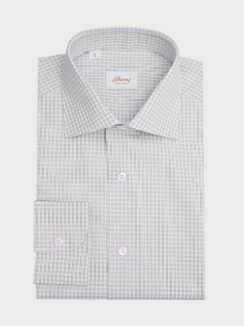 Brioni Men's Cotton Check Dress Shirt