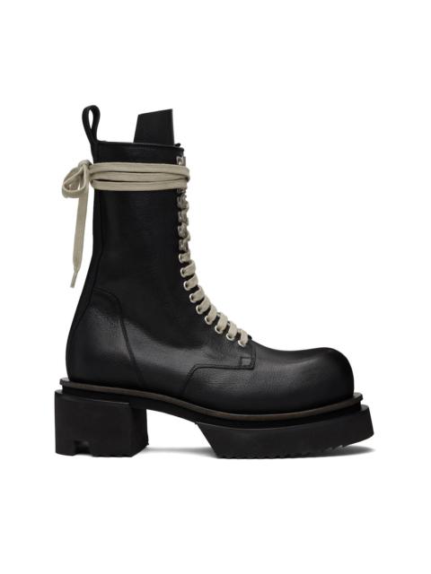 Rick Owens Black Temple Laceup Bogun Boots