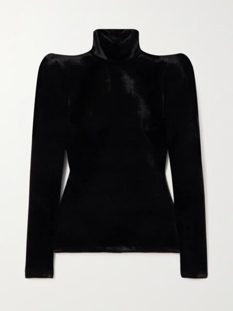 BALENCIAGA Stretch-velvet Turtleneck Top