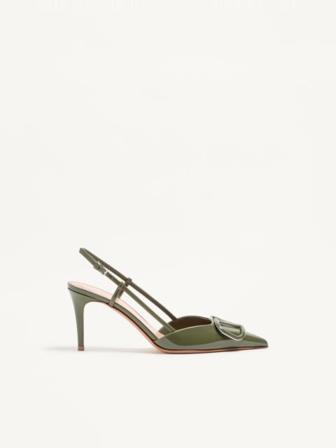 Valentino VLOGO SIGNATURE PATENT LEATHER SLINGBACK PUMP 80MM