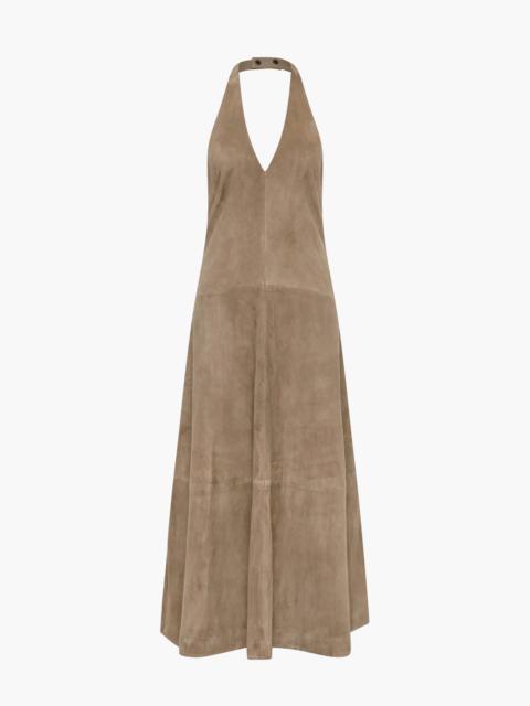 ST. AGNI EXCLUSIVE SUEDE HALTER DRESS